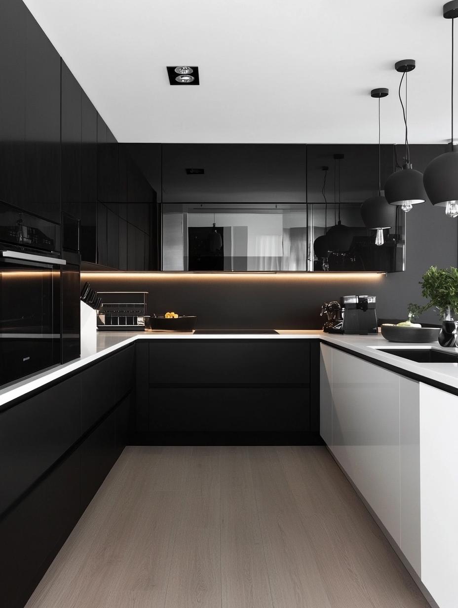 Black Accents on White