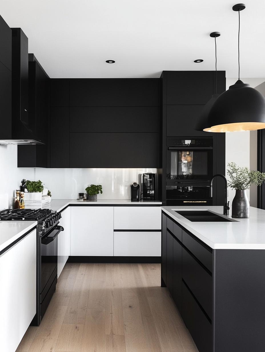 Black Accents on White