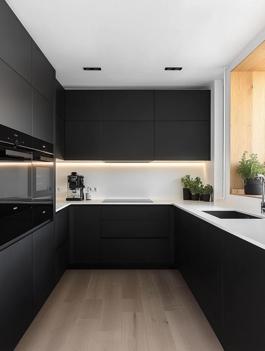 Black Accents on White