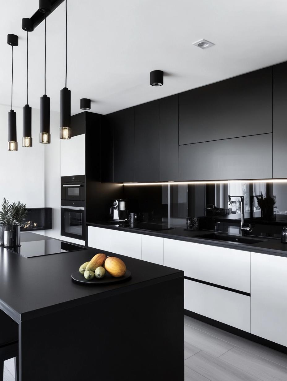 Black Accents on White