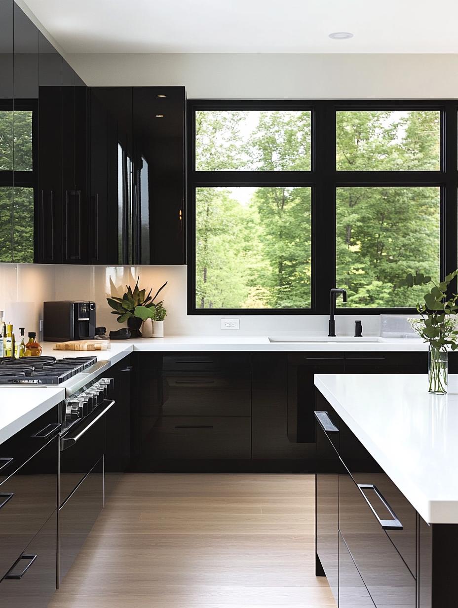 Glossy Black with Matte White