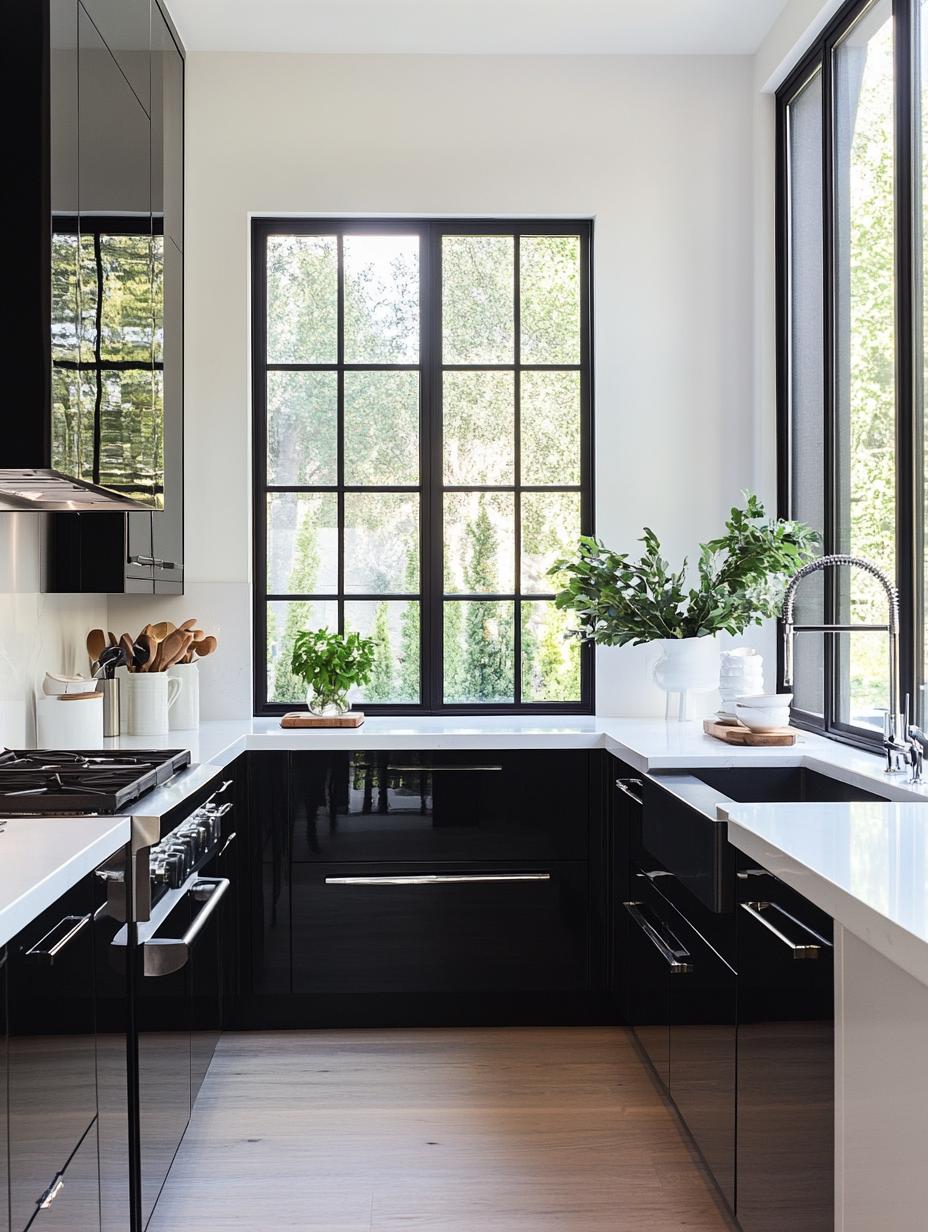 Glossy Black with Matte White