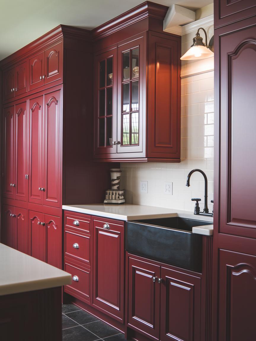 Cherry Red Cabinets