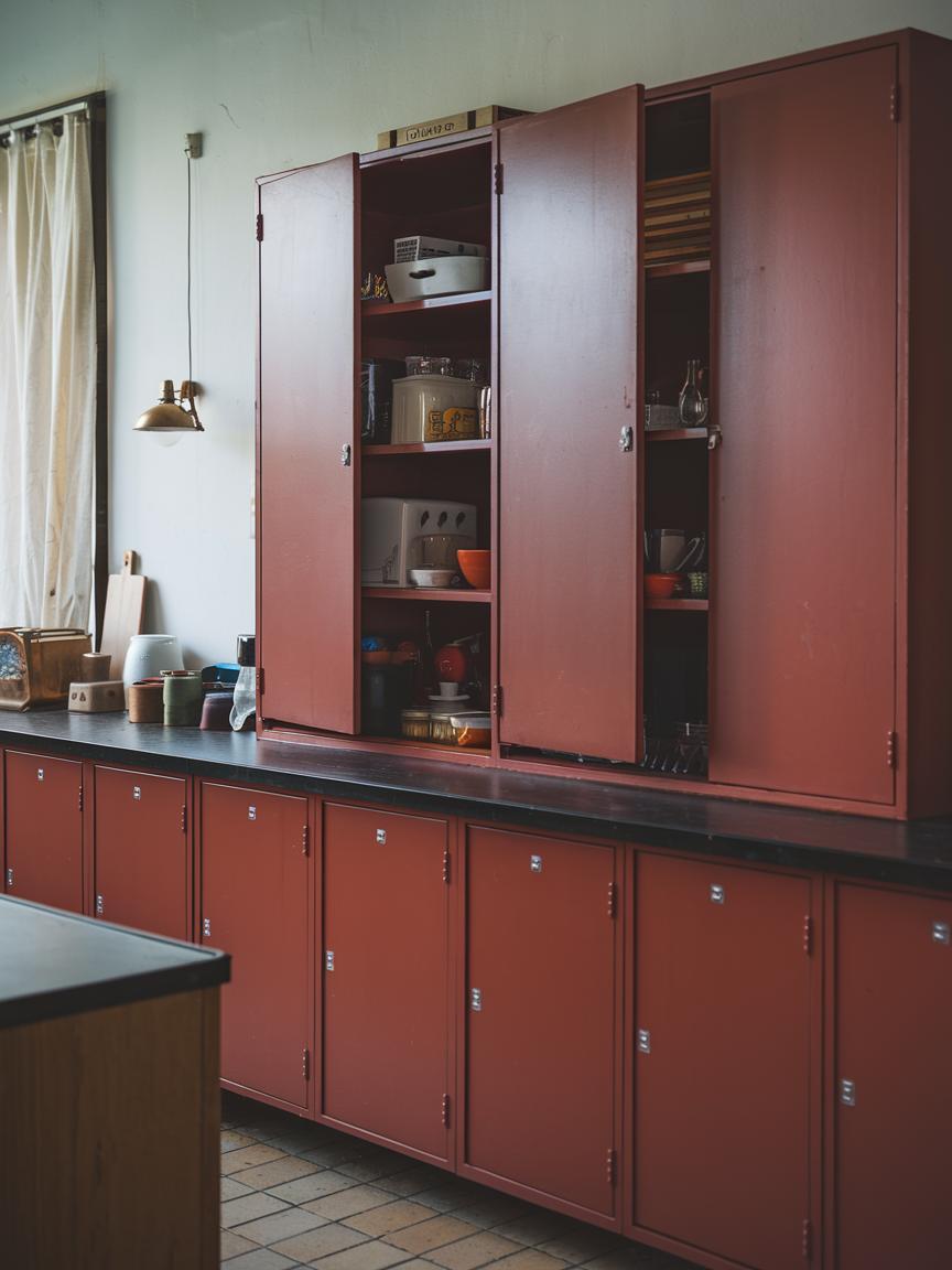 Matte Red Cabinets