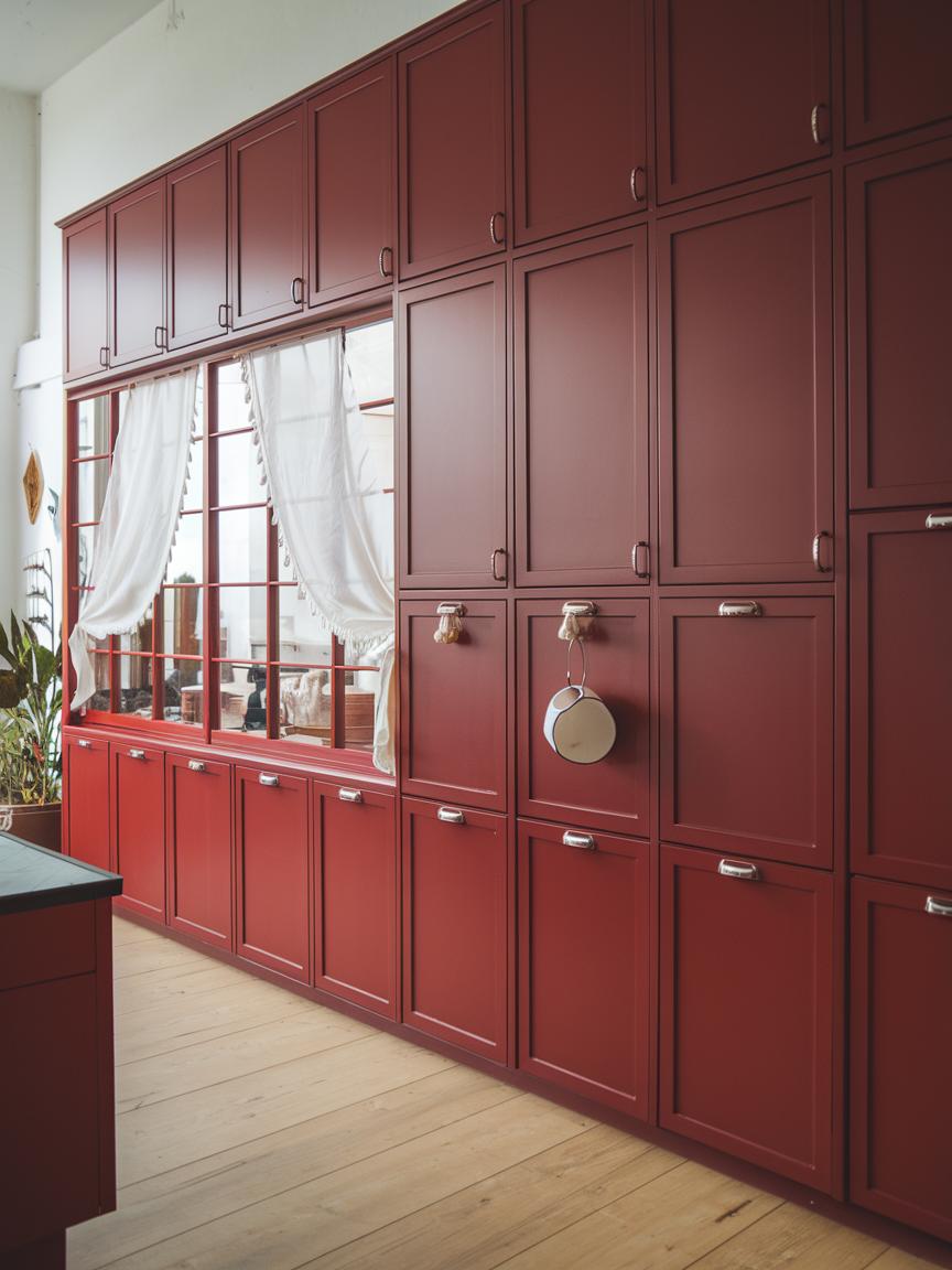 Matte Red Cabinets