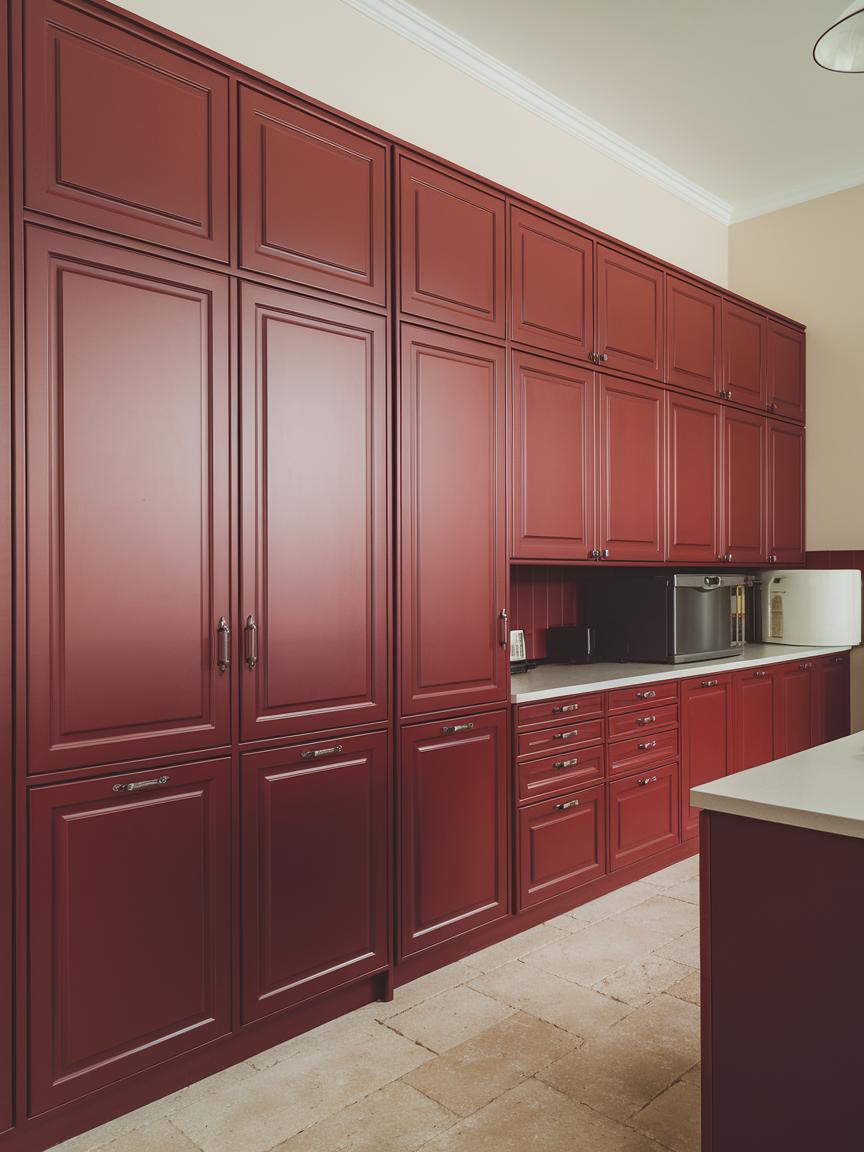 Matte Red Cabinets