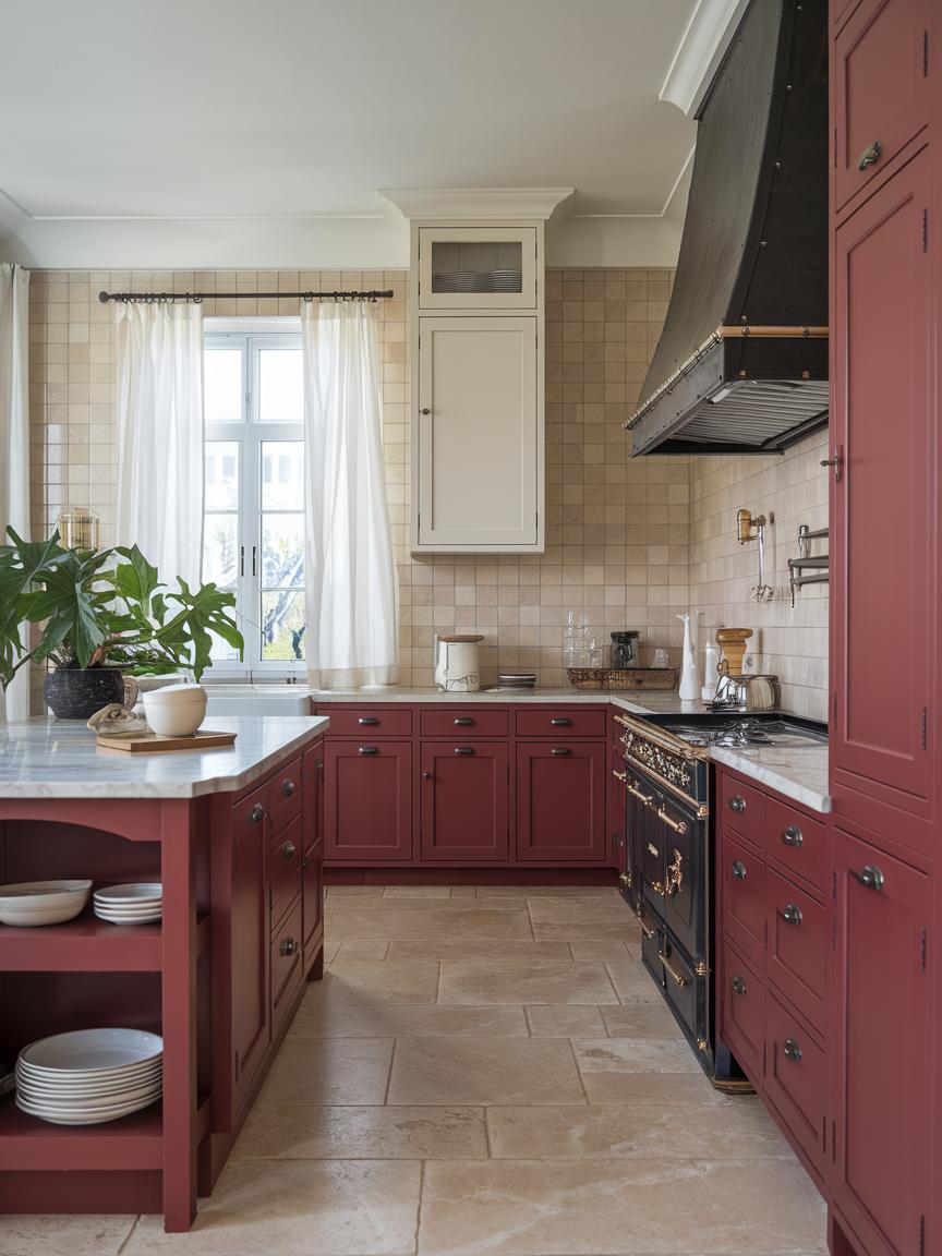 Matte Red Cabinets