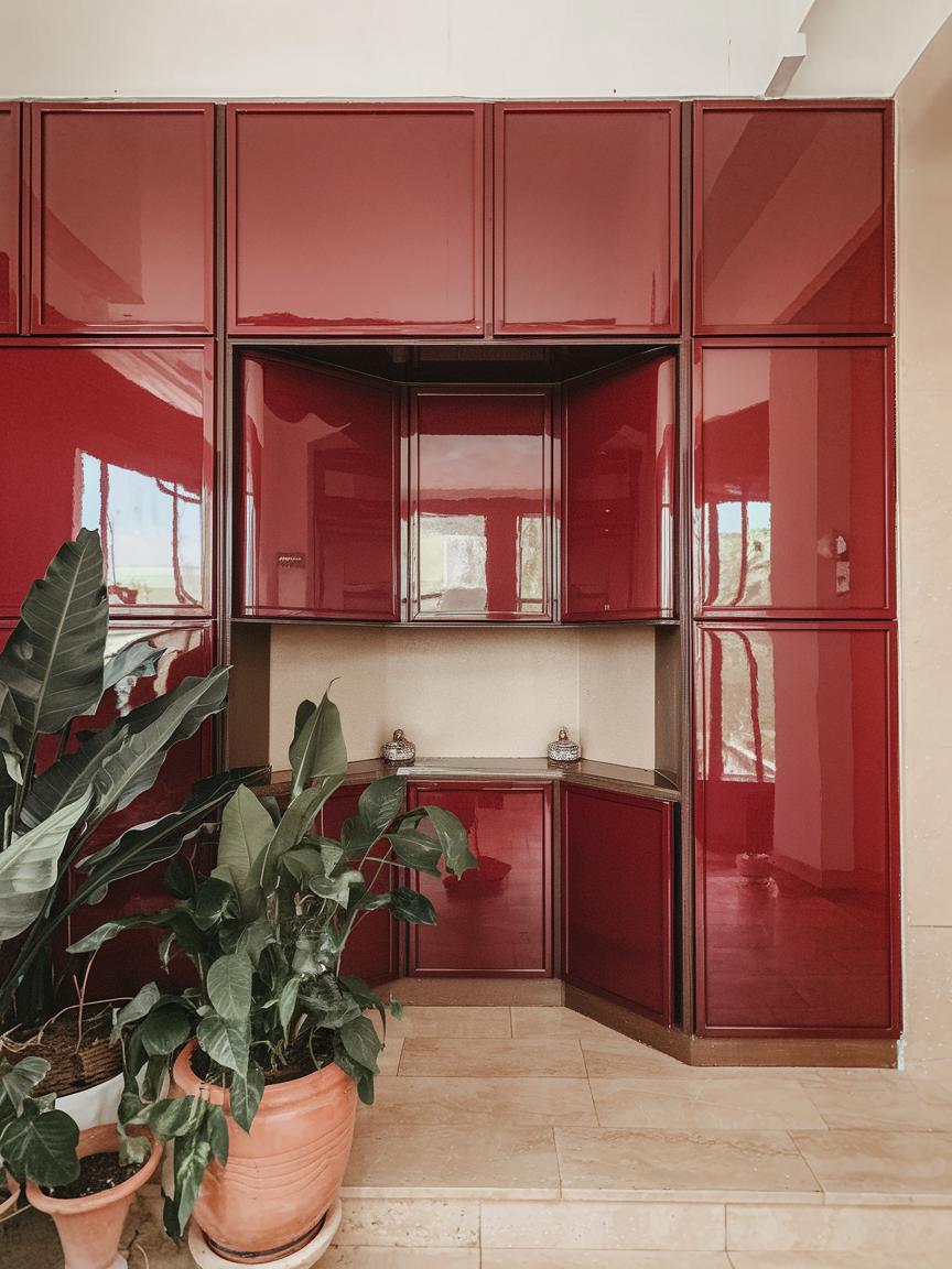 Red Lacquered Cabinets