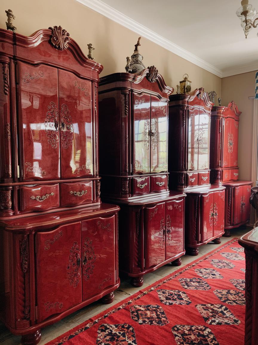 Red Lacquered Cabinets