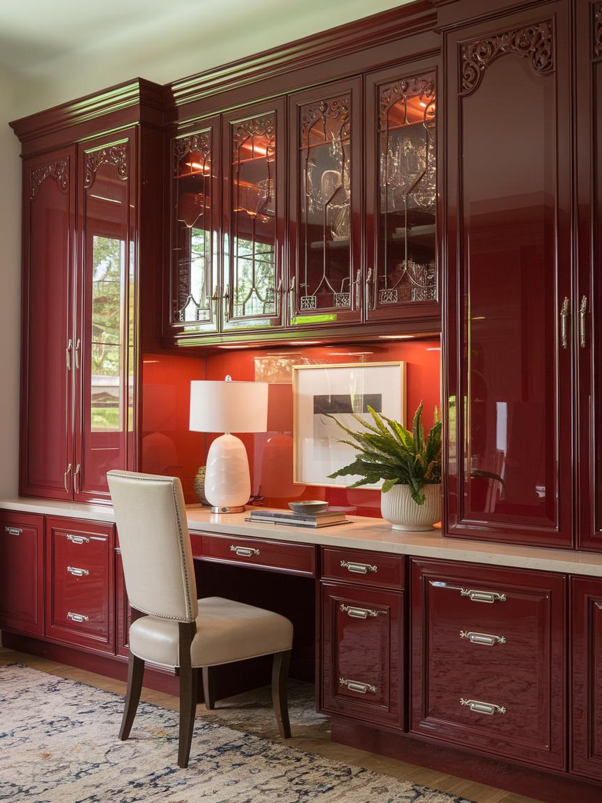 Red Lacquered Cabinets