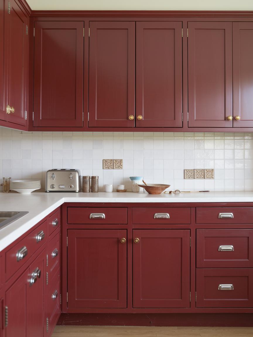 Red Shaker Cabinets