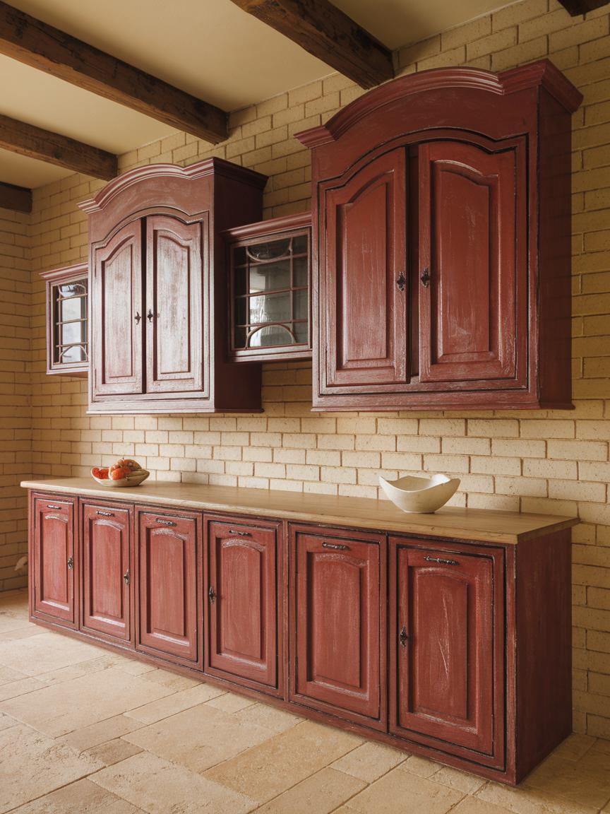 Rustic Red Cabinets