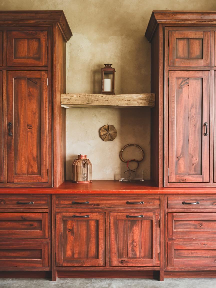 Rustic Red Cabinets