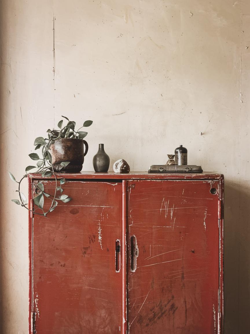 Vintage Red Cabinets